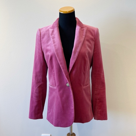 J Crew Pink Velvet Parke Blazer - Picture 4 of 13